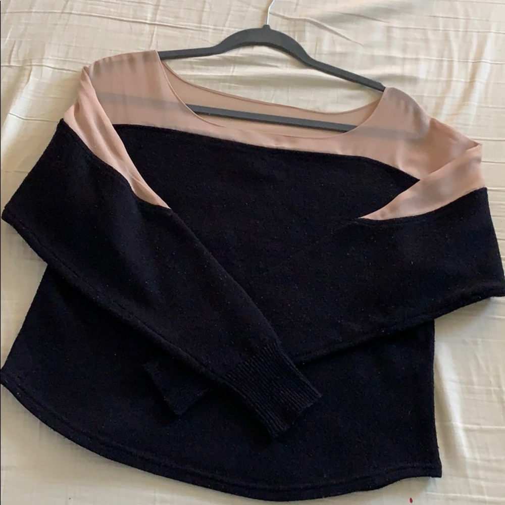 Cool shoulder black sweater